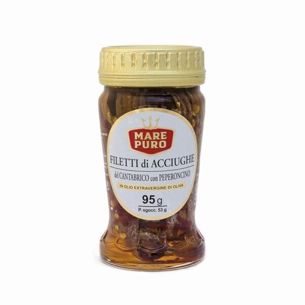 Filetti di Acciughe del Cantabrico con Peperoncino 95 g